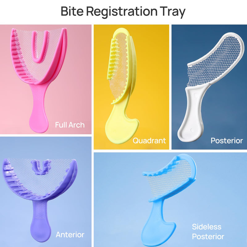 JMU Anterior Bite Registration Trays 35 Pcs, Purple Disposable Dental Impression Trays