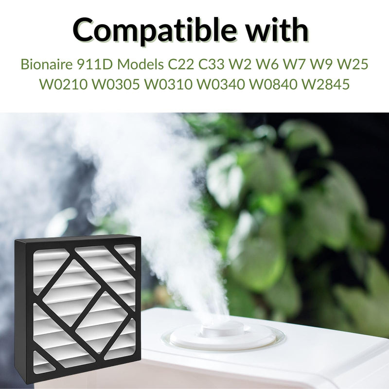 Nispira 911D C22 WC0840 Humidifier Filter Replacement Compatible with Bionaire Models C33 W2 W6 W7 W9 W25 W0210 W0305 W0310 W0340 W0840 W2845, 2 Packs