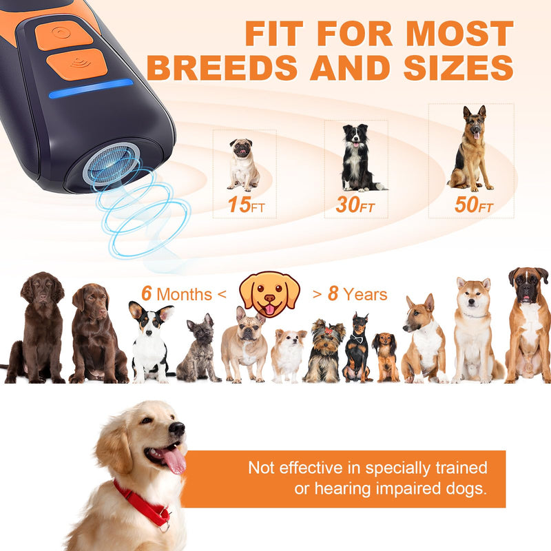 Dog Bark Deterrent Devices, Rechargeable Battery Ultrasonic Anti Barking Device for Dogs, Battery