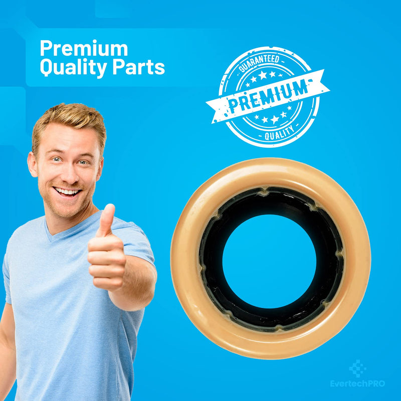 Universal Extra Thick Toilet Wax Ring Replacement Kit for Floor Outlet Toilet Bowl with Black Rubber Flange Funnel Water Tight Seal Gasket Accommodates 3 Inch and 4 Inch Waste Lines