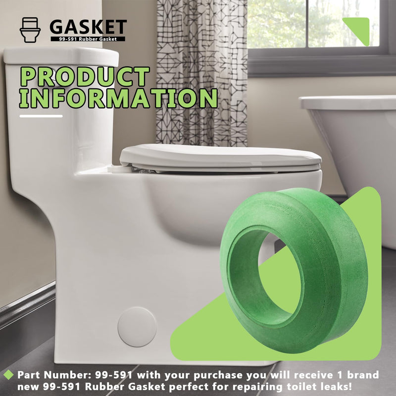 1 Pack 99-591 Toilet Tank to Bowl Gasket for Gerber toilet 28-299/380 | for Gerber 384/385/790 Tank,and 21-752 ,21-372 Bowls and for Other Gerber toilets,Replace 99-582/99-537