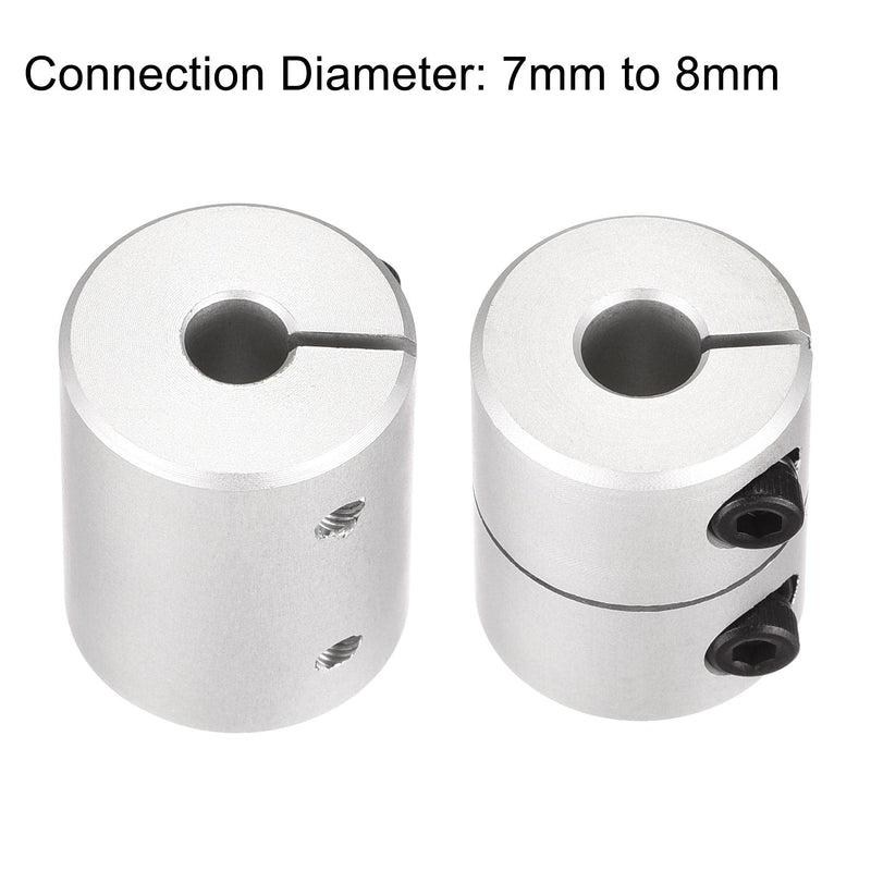 uxcell 2pcs 7mm to 8mm Shaft Coupling 25mmx20mm Coupler Aluminum Alloy Joint Motor for 3D Printer CNC Machine DIY Encoder 8mm x 7mm
