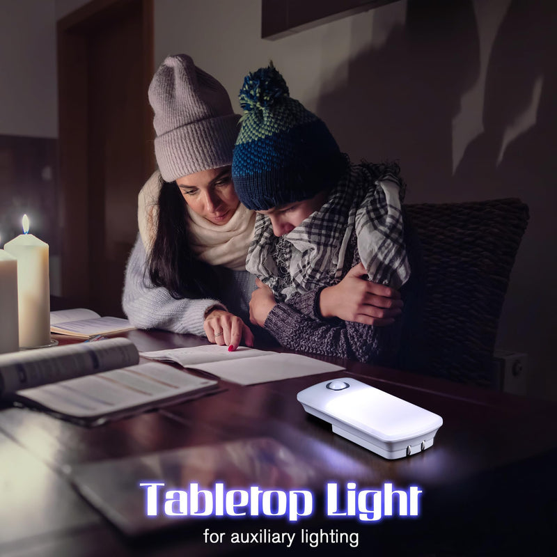 Enhon Emergency Power Failure Night Lights, 5-in-1 Multi Color LED Light, Rechargeable Flashlight with Foldable Plug, Automatic On Off Motion Sensor for Bedrooms, Hallways, Black Outs(2 Pack) 2