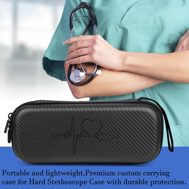 Stethoscope Case for 3M Littmann Classic III,Stethoscope Carrying Case for Nurse Gift,Lightweight Stethoscope Travel Holder for Lightweight II S.E (Black) EVA-Black(only case)