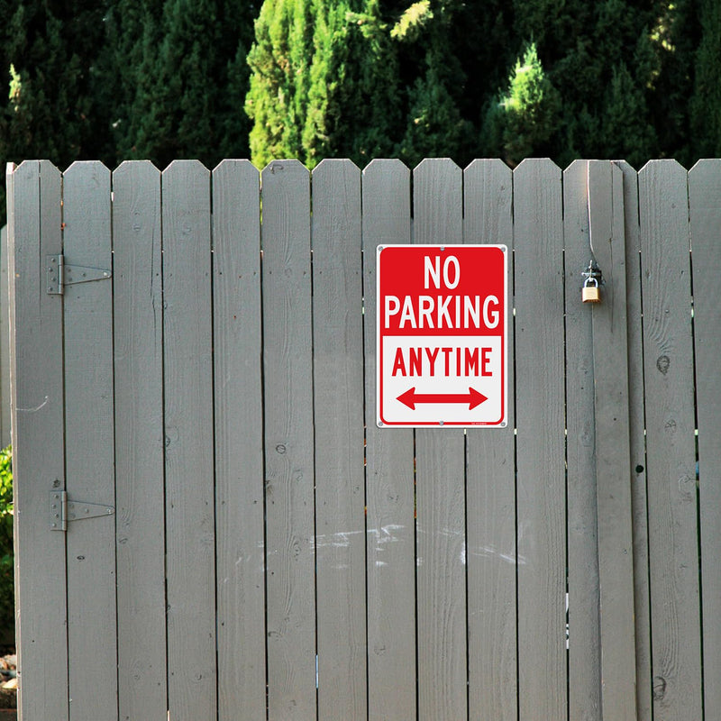 T&R No Parking Anytime Sign - 1 Pack - 14 x 10 Inches Rust Free .040 Aluminum Reflective - UV Protected, Waterproof, Weatherproof and Fade Resistant - 6 Pre-drilled Holes 14" x 10" - 1 pack