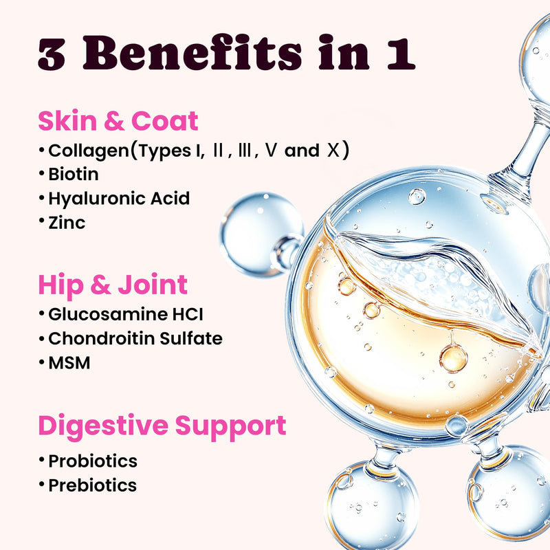 Gut & Skin Health Bundle for Dogs & Cats – Probiotic Powder + Liquid Collagen