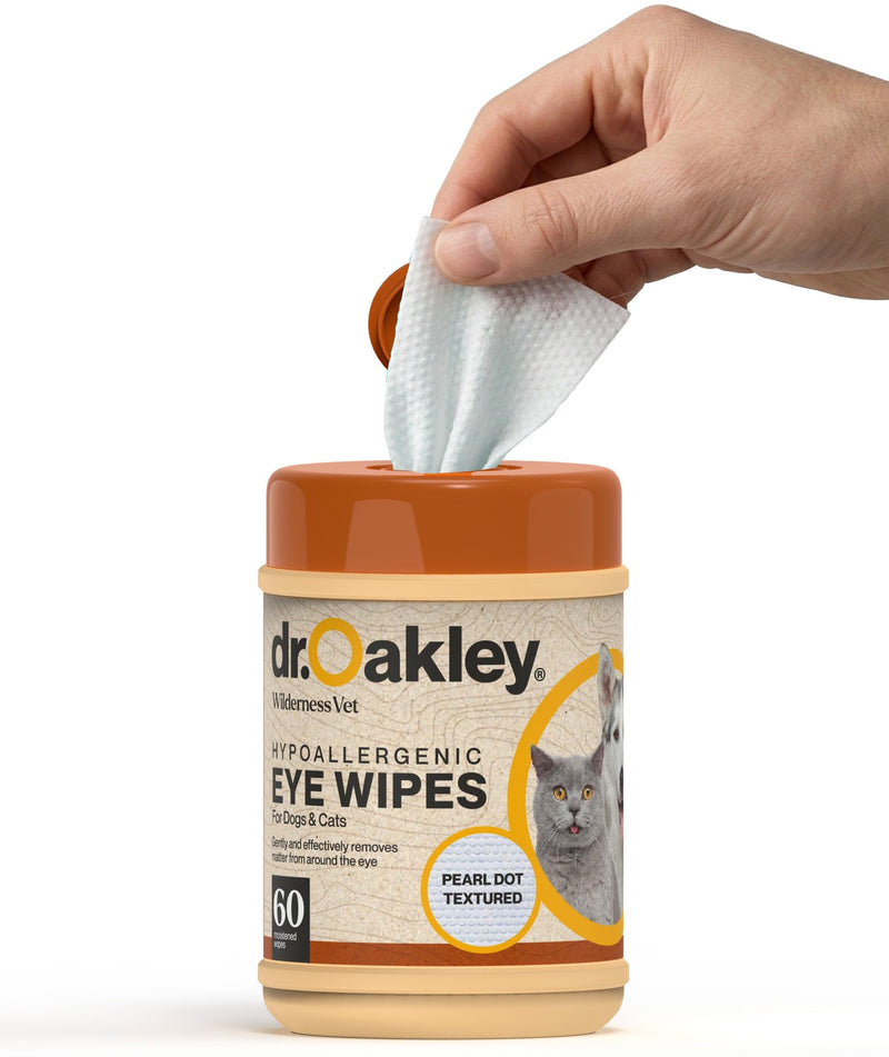 Dr. Oakley Dog Eye Wipes Cleaner for Dogs & Cats, Tear Stain and Facial Daily, Natural Vet-Recommended Dog Eye Treatment