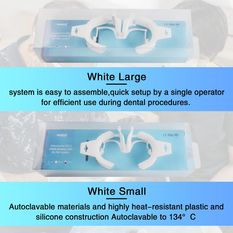 Dental Oral Dry Field System Lip Cheek Retractor Autoclavable Mouth Opener | Teeth Whitening Orthodontic Treatment (2Pcs L+S)