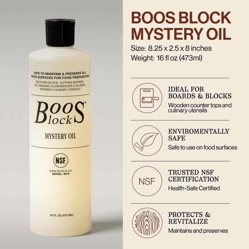 John Boos 3 Piece Maintenance Set with Mystery Oil, Board Cream, and Applicator Care Set + Applicator Beechwood