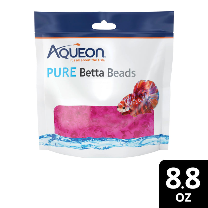 Aqueon Pure Betta Beads, Water Care for Unfiltered Aquariums, Maintains Clear Water and Helps Breakdown Organic Sludge, Pink (Pack of 2) One Pouch (Pack of 2)