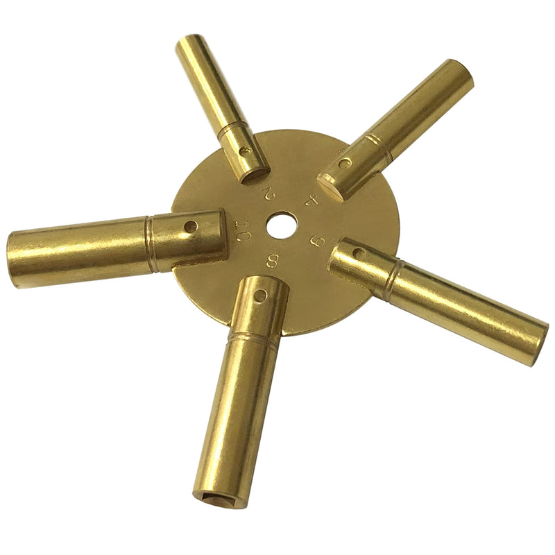 Jewellers Tools 2-10 & 3-11 Clock Key Set: Winged Brass Spider Star Pair - Odd & Even (110)
