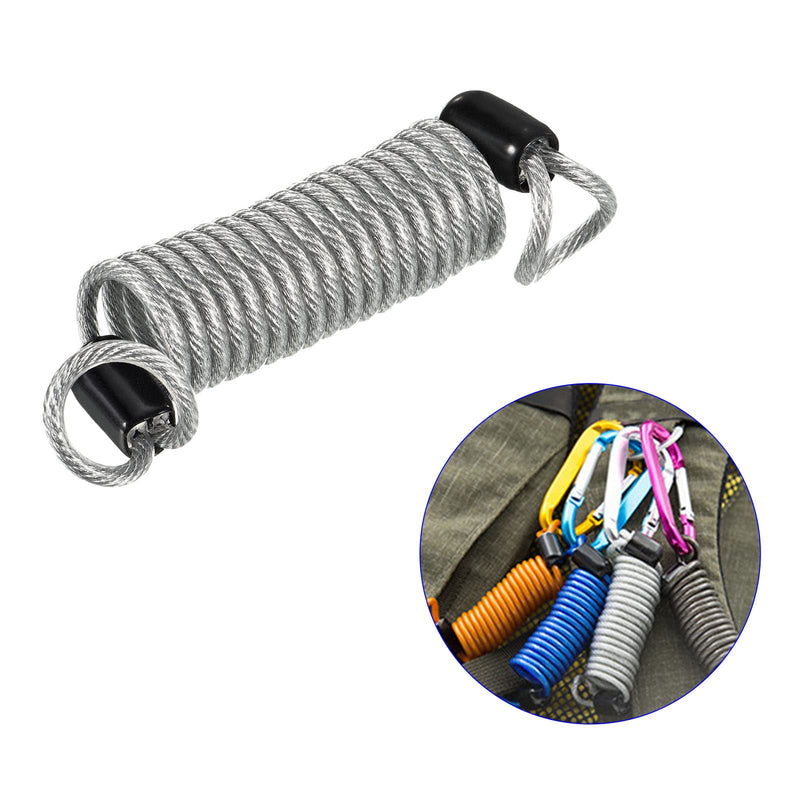 3 Pack Disc Lock Security Steel Cable - Plastic Coated Spring Reminder Wire Anti-Theft Rope, Apply to Outdoors Protection (2.5mmx1m, Transparent) 2.5mmx1m