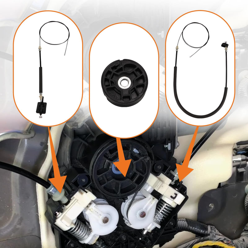 2 Pairs 72546TK8A01 Power Sliding Door Cable Kit with Pulley Wheel Fit for 2011-2017 Honda Odyssey 5 Door LX EX EX-L Touring 3.5L V6 SOHC, Left & Right Side 72546-TK8-A01, 72546 TK8 A01(No Motor)