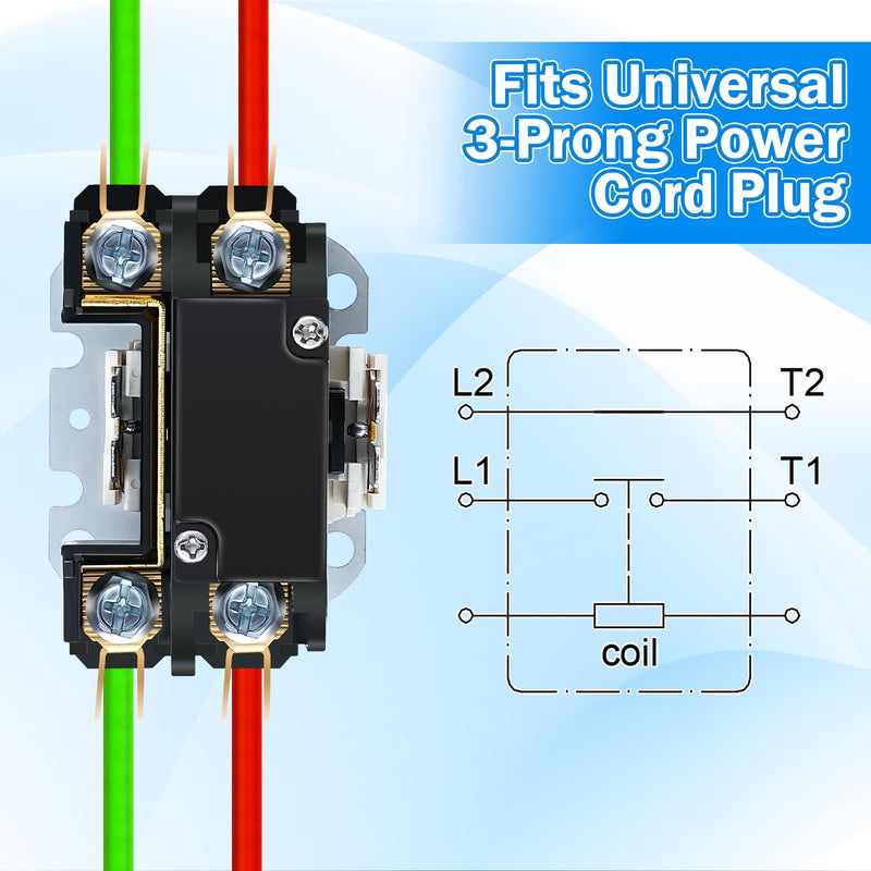Carrier HVAC Motor Contactor, 1 Pole 24V Coil 32 Amp AC Contactor Furnace Replacement Relays, AC Definite Purpose Contactor Relays, Air Conditioner Condenser Compressor