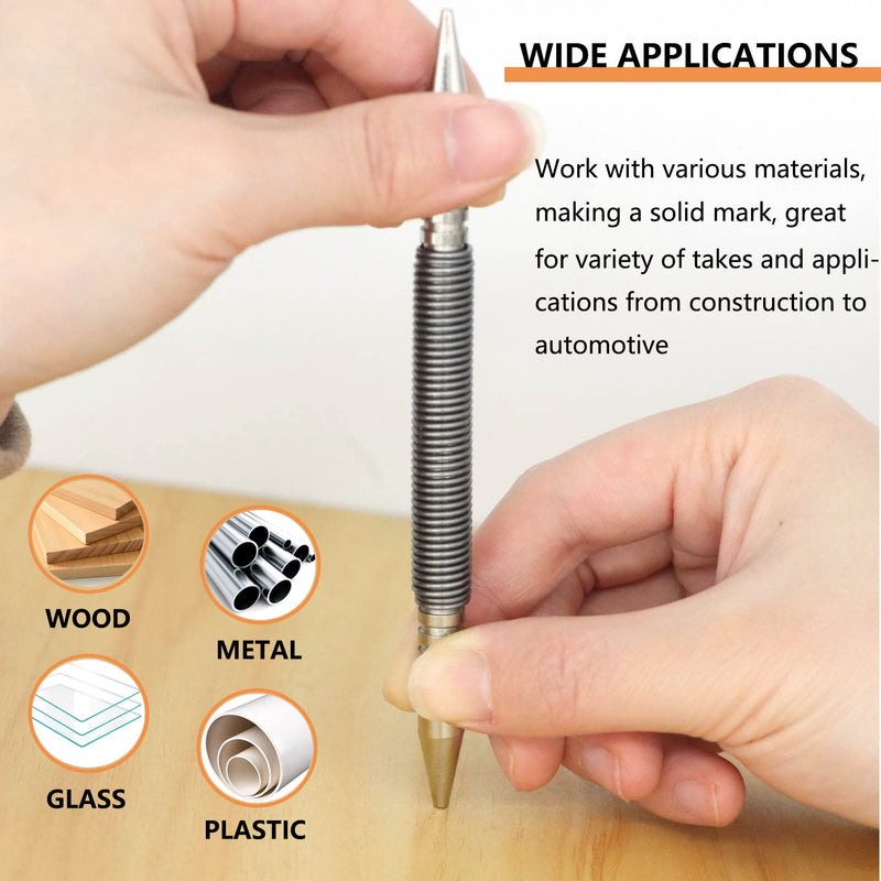 2-Piece Dual Head Combo Nail Setter, Double Ended 3/32″& 1/8″Spring Nail Set, 3500 PSI Striking Force Hammerless Nail Set Punch Nail Pullers