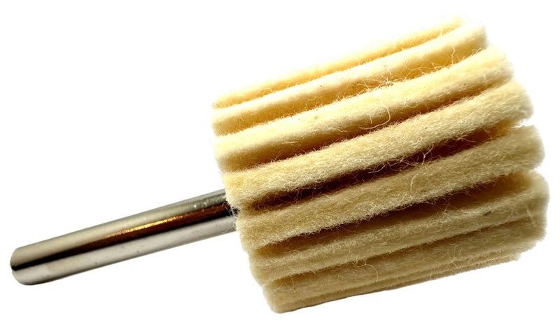 10 Pack 1-1/2" X 1-1/2" Felt Flap Wheel with 1/4" Shank Mounted, Perfect for Surface Finishing, Polishing, Buffing Plastics, Stone, Glass, Steel, Stainless, Aluminum & More, Pack of 10 1-1/2" x 1-1/2" x 1/4"