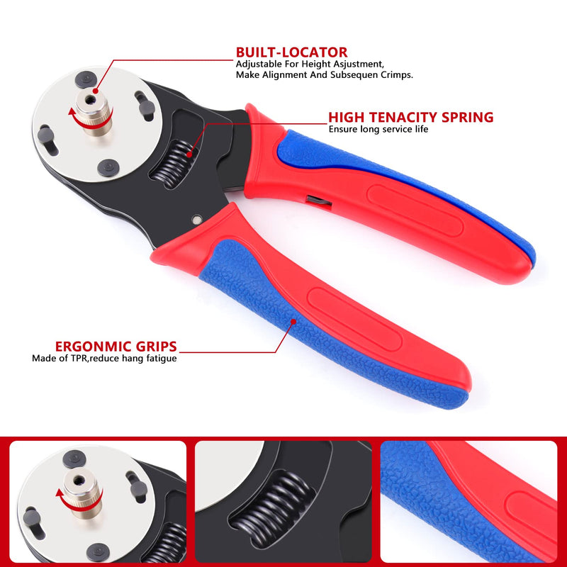 Deutsch Crimper,Knoweasy 4 Way Indent, 8 Impression Closed Barrel Crimper with Deutsch Crimp Tool for Deutsch Contacts - Gage 14, 16, 18 - Perfect for Automotive Application KN 16
