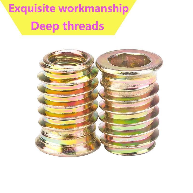 20 Pcs Threaded Insert, Hex Drive Threaded Inserts for Wood, Furniture Nuts, Hex Socket Drive M4x10mm, Wood Inserts M4 x 10