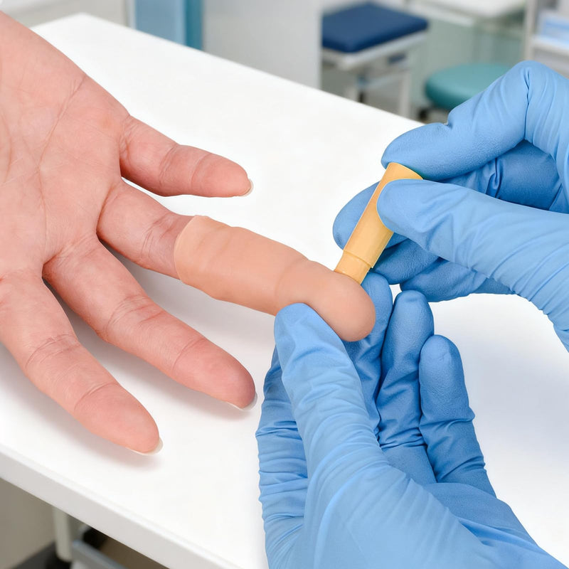Blood Glucose Test Trainer Finger, Fake Finger for Blood Test Practice, Finger Prick Blood Sampling Training for Nursing Students