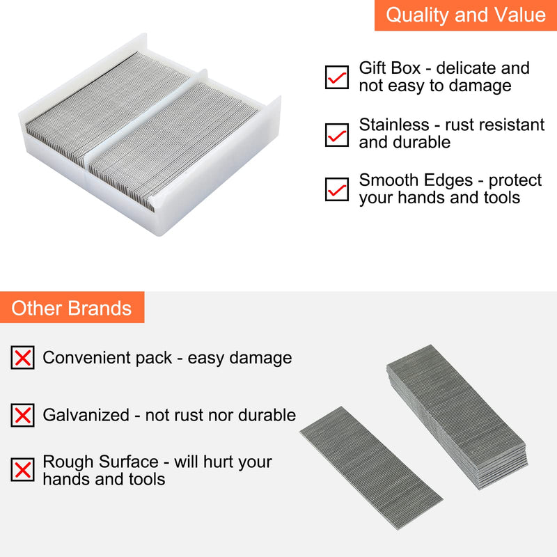 Headless Pins Nails 23 Gauge Pin 1 Inch Length Stainless Steel Brad Nails with Gift Box for Molding Cabinetry Building Assembly, 10000 Pieces