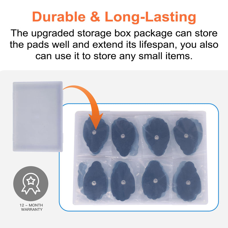 40 Pcs TENS Pads Electrodes, Reusable Long-Lasting Self-Adhesive Non-Irritating Snap for Tens Unit Replacement Patches with Standard 3.5mm Snap-on Connector, Compatible with Belifu, Brilnurse Black-40 Pads