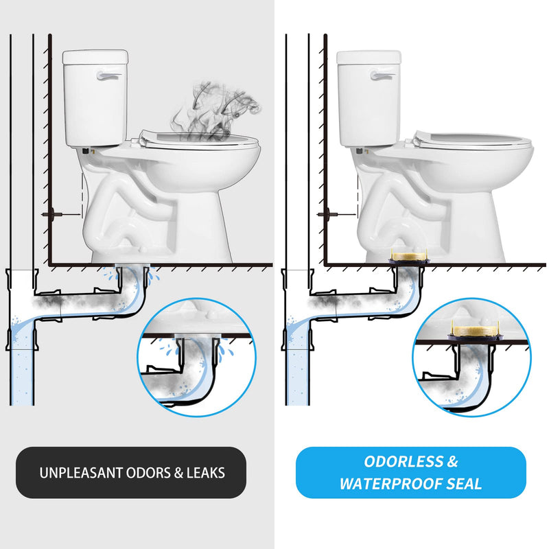 Toilet Wax Ring Replacement Kit, Wax Ring for Toilet Base with Brass Bolt for 3-Inch or 4-Inch Floor-Mounted Toilet Drain Pipe 0.92In/ 1 Pack