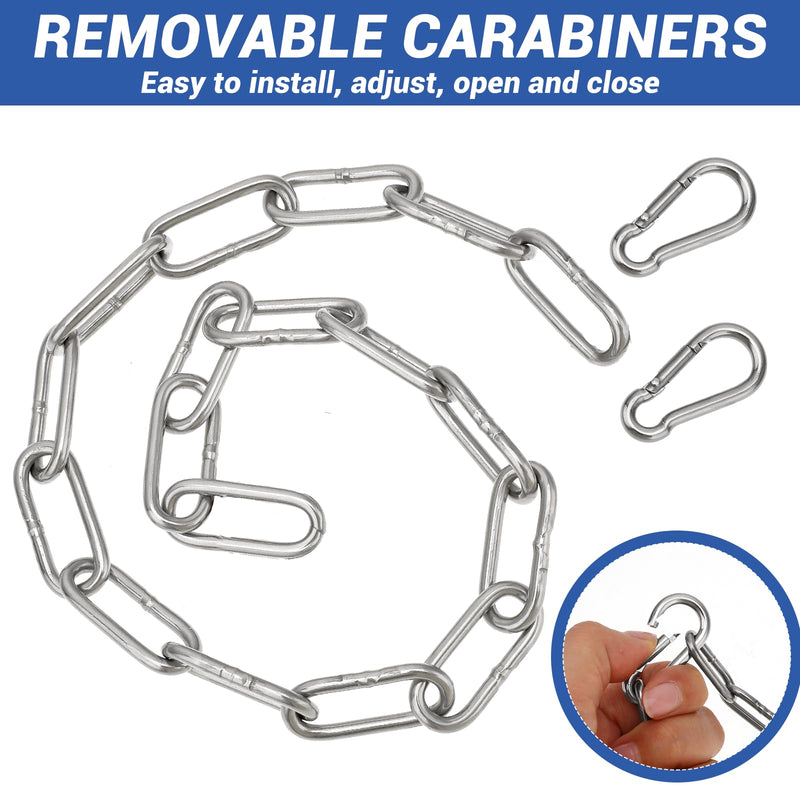 Gate Chain Lock, 20 Inch Stainless Steel Gate Chain Link Chain Lock for Outdoor Fences, Hanging Chain ANG Lock for Home Outdoor Camping Hanging Pet Chain Prevention Theft