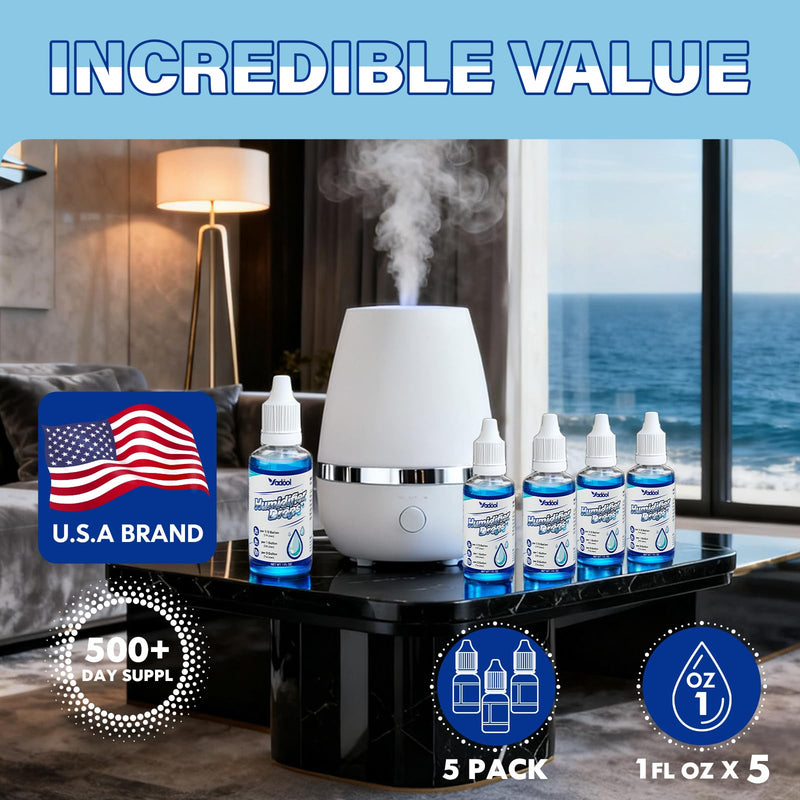 Humidifier Cleaner Drops, 5 Pack, for All Makes & Models, 500+ Day Supply