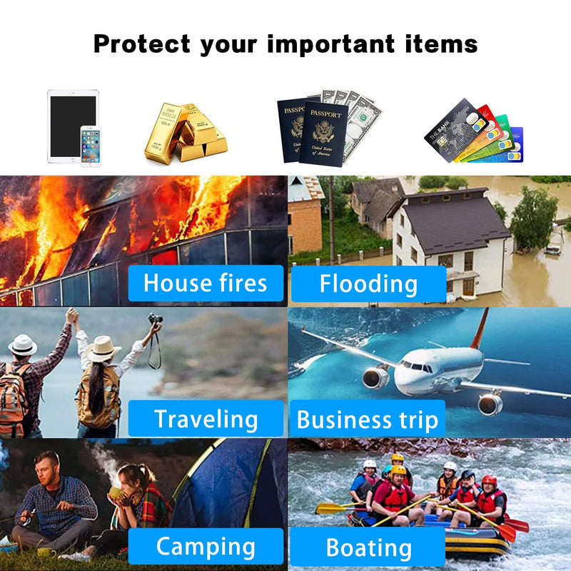 2PCS 15"x11" Fireproof Document Money Bag Home Office Travel Fireproof Safe Storage Pouch for A4 Document Cash Money Valuables Jewelry Passport Currency Keys Tablet Power Bank Lipo Battery