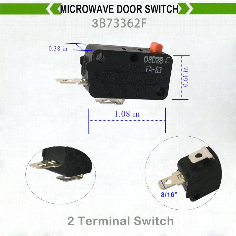 LONYE 3B73362F SZM-V16-FA-63 Microwave Door Switch Fit for LG GE Samsung Microwave Oven WB24X10047 SZM-V16-FD-63 PS3522738 (Normally Open)(Pack of 2)