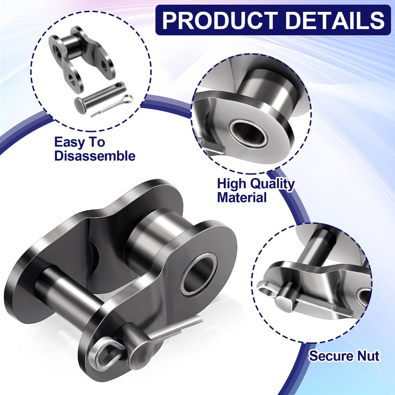 #40 8 PCS Roller Chain Offset Half Link, Carbon Steel Half Link Crank Link for 08A Chain #40 #40 8 PCS Roller Chain Offset Half Link