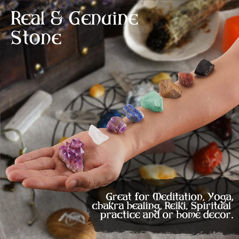 Vipnaji Starter Witch Kit 64 Pieces Witchcraft Kit, Small Candles, Dried Flowers, Crystals, Measuring Spoons, Parchment Paper, Tumbled Gemstone Crystal Chips For Chimes, Magic, Witchcraft, Make A Wish, Rituals