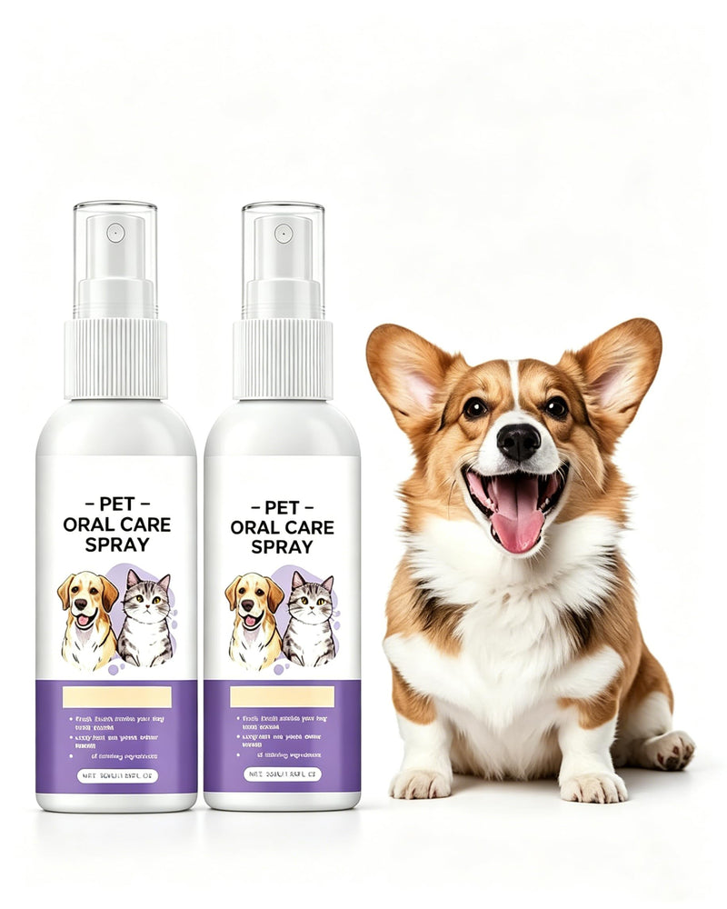 Wanban Cat and Dog Dental Care Spray, Removes Tartar, Freshens Breath, Oral Care, 2 Pack