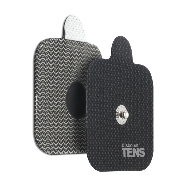 Discount TENS, Compex Easy Snap Compatible TENS Electrodes, 8 Premium Replacement Pads for Compex TENS Units. (2 inch x 2 inch) 2x2 Inch (Pack of 8)