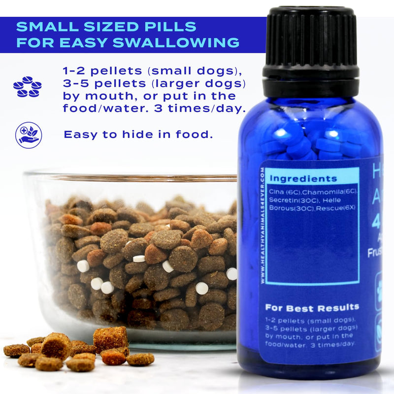 Healthy Animals 4Ever All-Natural Dog Calming Tablets for Stress and Aggressive Behavior - Help Reduce Dog Aggression/Frustration & Promote Relaxation - Homeopathic & Highly Effective - 300 Tablets - PawsPlanet Australia