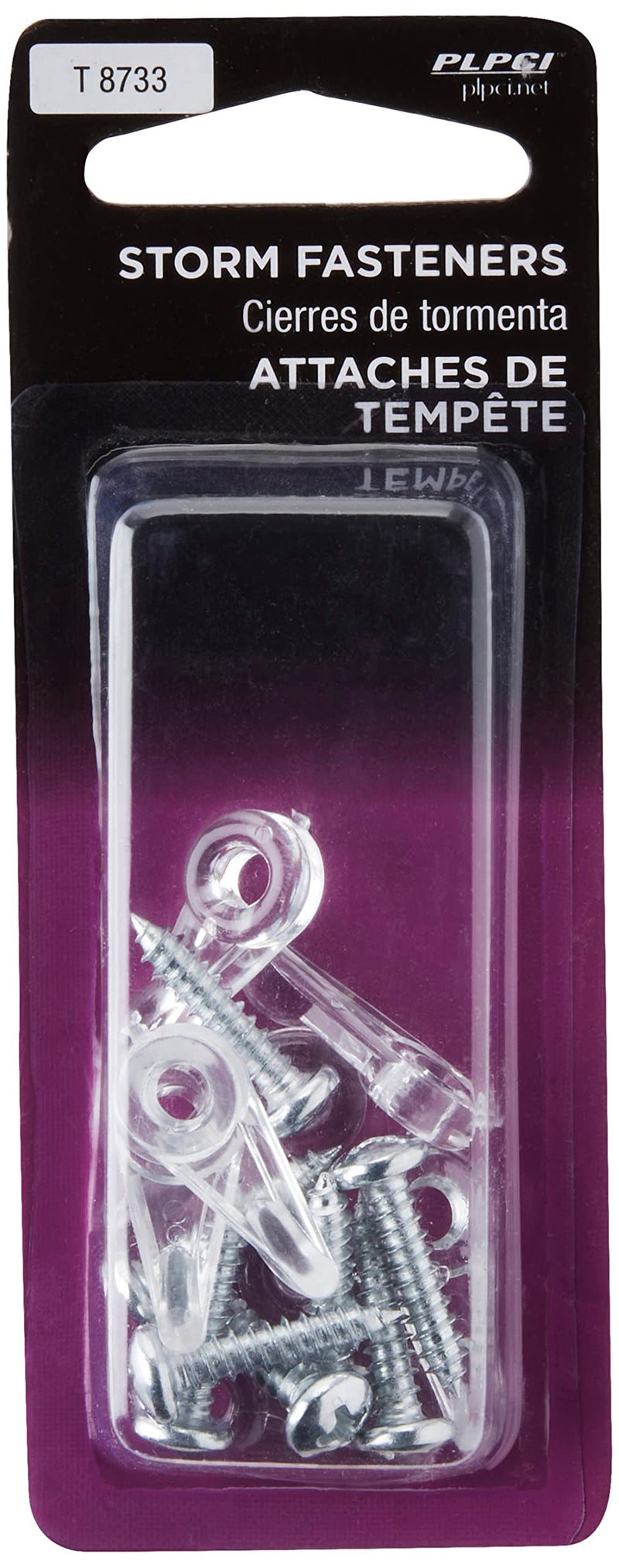 Prime-Line T 8733 Storm Door Panel Clip, Flush, Clear Acrylic (8 Pack)