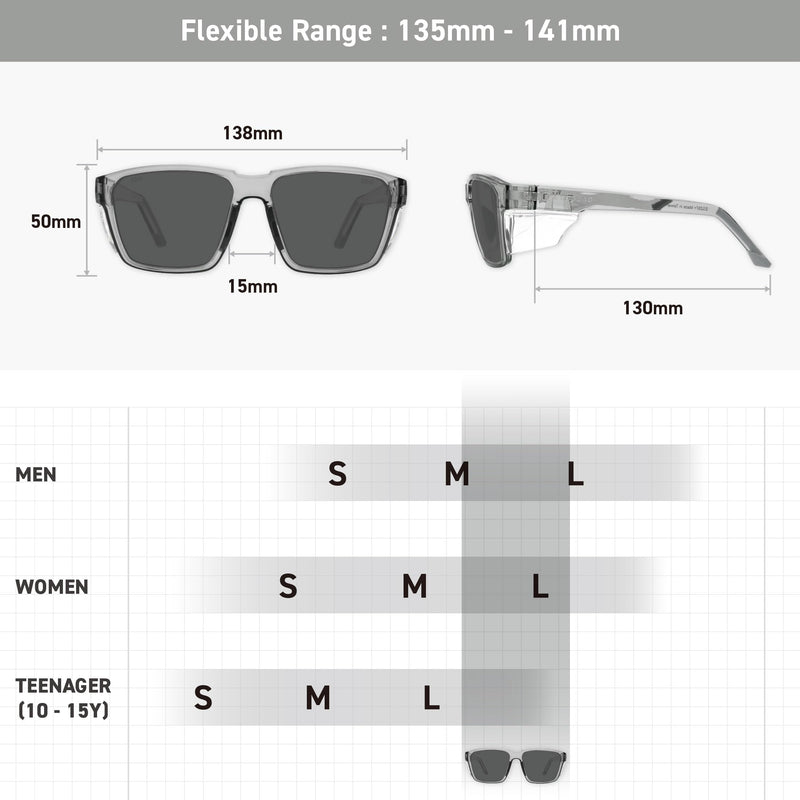 VETRA Z87+ Certified Safety Glasses HD High Contrast UV400 Side Shield Anti-Oil Coating Stylish Eyewear Steel Mist