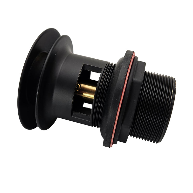 Westbrass 1-1/4" Tip-Toe Offset Overflow Lavatory Drain, 17 Gauge Brass Sink Drain with 1-1/4" Tailpiece, Fits 1-1/2" Opening, Fully Finished Exposed Installation, Matte Black