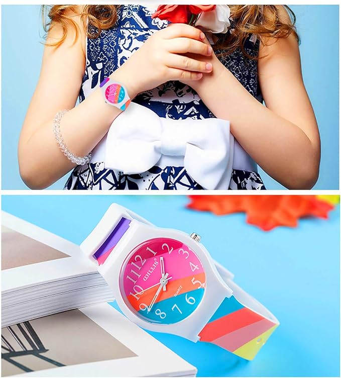 Kids Watches Girls Boys Children Girls Boys Rainbow Flower Wrist Watch Gift, rainbow red - NewNest Australia