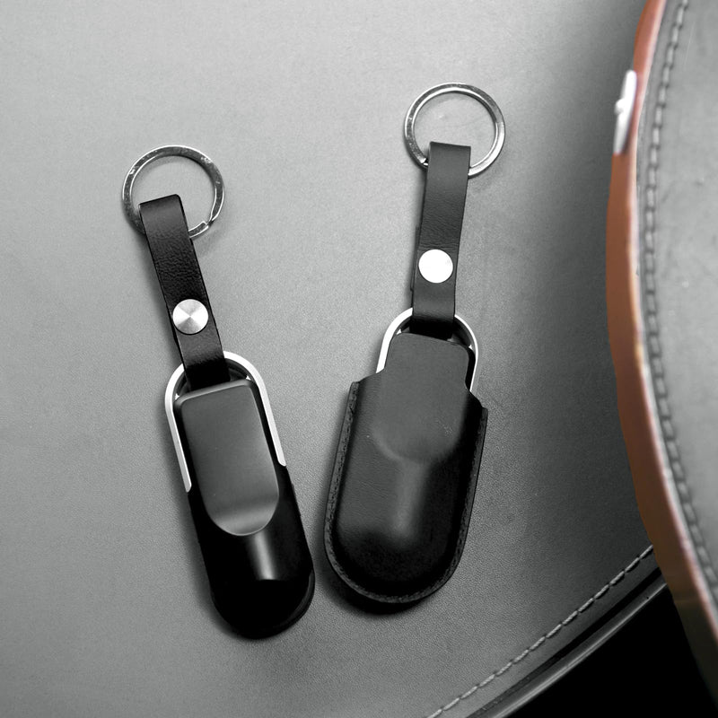 HOZO NeoRulerGO Black Microfiber Leather Case - Custom-Fit Faux Leather Protective Case with Keyring for NeoRulerGo, Elegant and Classic Design, Durable and Stylish, Easy to Carry and Secure