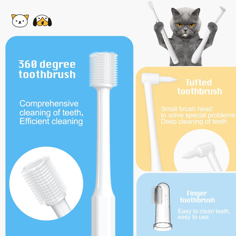 6% nHA Pet Dual-Enzymatic Toothpaste + Small Dog Toothbrush Kit,Puppy Tooth Brushing Kit