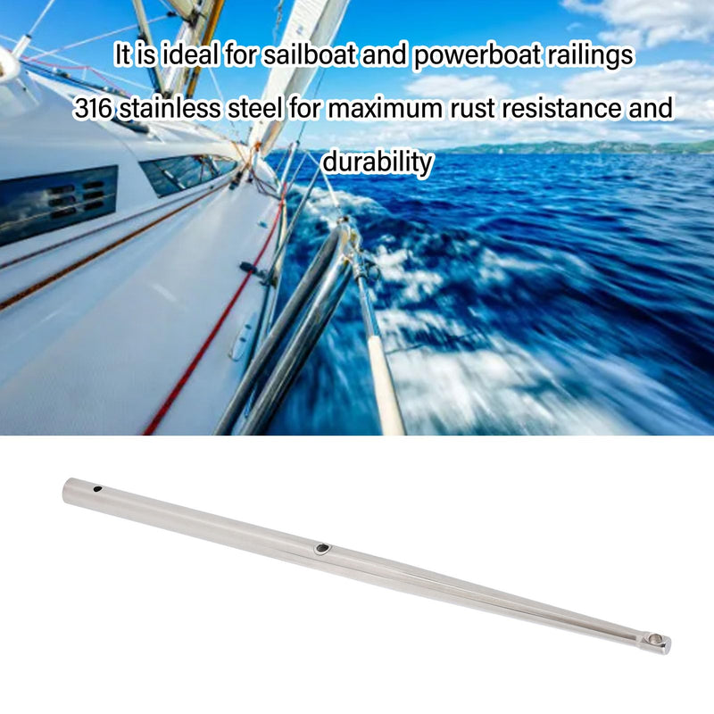 banapoy Boat Stanchion Tube, 610mm Boat Safety Lifeline Netting Stanchion Pole Stainless Steel Stanchion Pole, Safety Guardrail Tube for Marine Boat Ship
