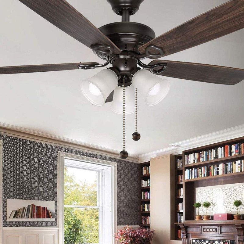 Ceiling Fan Pull Chain Decorative Walnut Wooden Ball Pull Chain Extension Pull Chains 39 Inches Fan Pulls Set For Ceiling Light Lamp Fan Chain 3 Pcs (Nickel) Brown