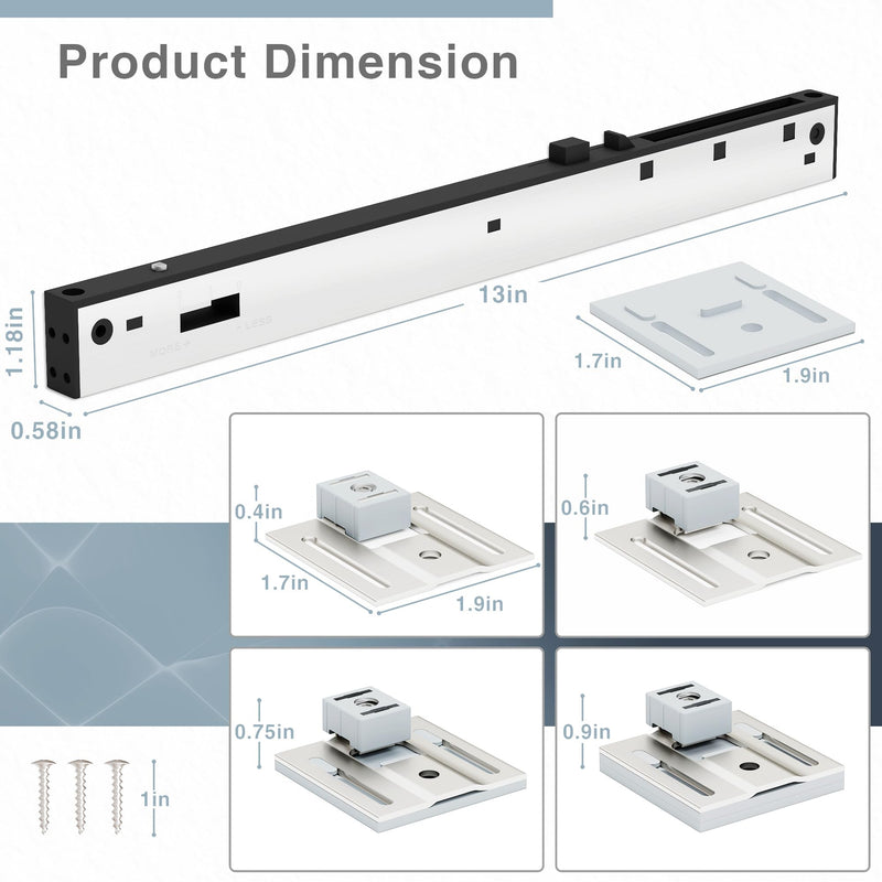 2PCS Stainless Steel Barn Door Soft Close Mechanism, Upgraded Universal Weight Compatibility Support Door up to 160lbs, Effortless Opening Closing Hole-Free Hardware for Flat Track, Silver