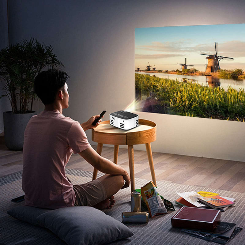 Mini Projector, 1080P Full HD Portable Movie Projector Vedio Projector Support Projection Compatible with HDMI, USB, AV, Audio(#2) #2