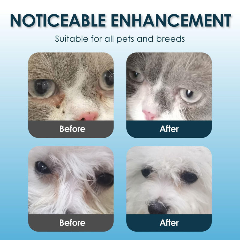 Mooncat Pet Eye Wipes for Dogs & Cats - Gentle Finger Cot Design for Easy Cleaning Tear Stains & Goop Cleaning - 40counts