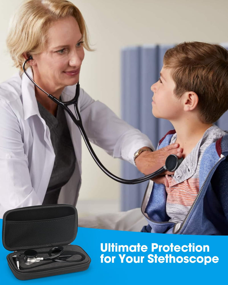 Hard Stethoscope Case for Eko CORE 500 Digital Stethoscope, Lightweight & Portable Protective Case, Extra Pocket for Doctor & Nurse Accessories (Black)