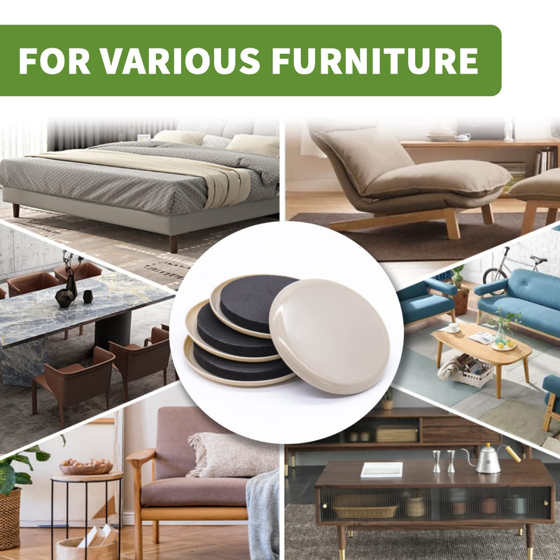 Furniture Sliders for Carpet 8 PCS - 3 1/2 inch Furniture Moving Slider Chair Legs Floors Protectors– Move Your Furniture Easy & Safely(for Carpet) 8 PCS 3 1/2" Beige