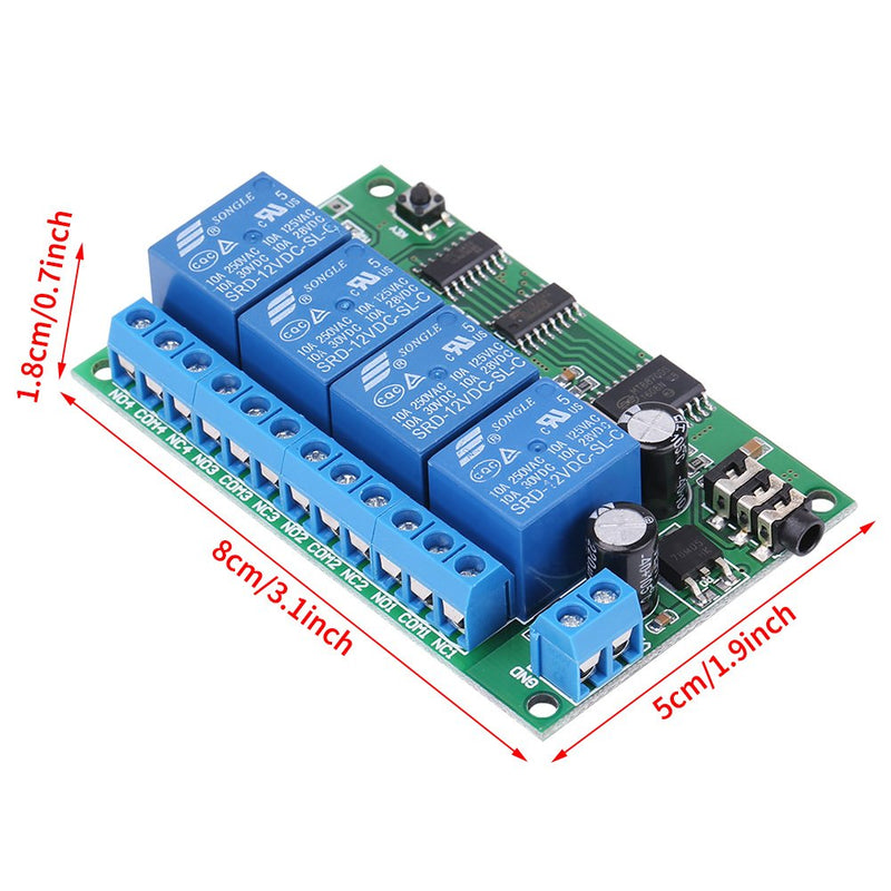 Hilitand AD22B04 12V Decoder 4 Channel DTMF Tone Relay Phone Remote Control PLC