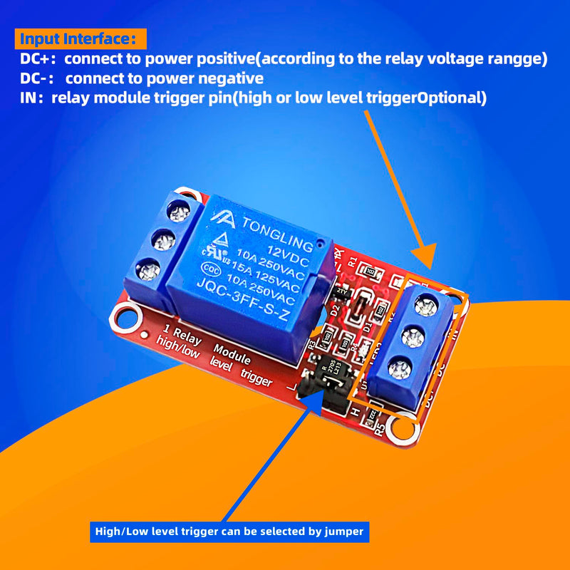 12V 1 Channel Relay Module，10PCS Optocoupler Isolation Support High and Low Level Trigger 1 Channel 12V Relay